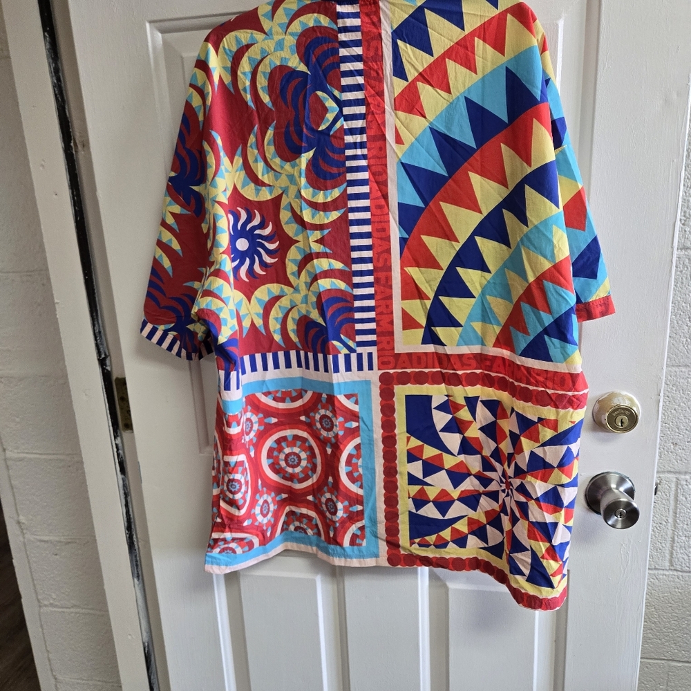 FARM Rio Red Yellow Graphic Boxy Button Down - Picture 5 of 8